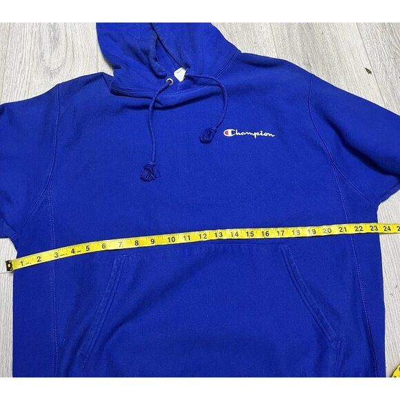 Champion Reverse Weave Blue Hoodie Sweatshirt Adult Size Medium - Picture 5 of 5